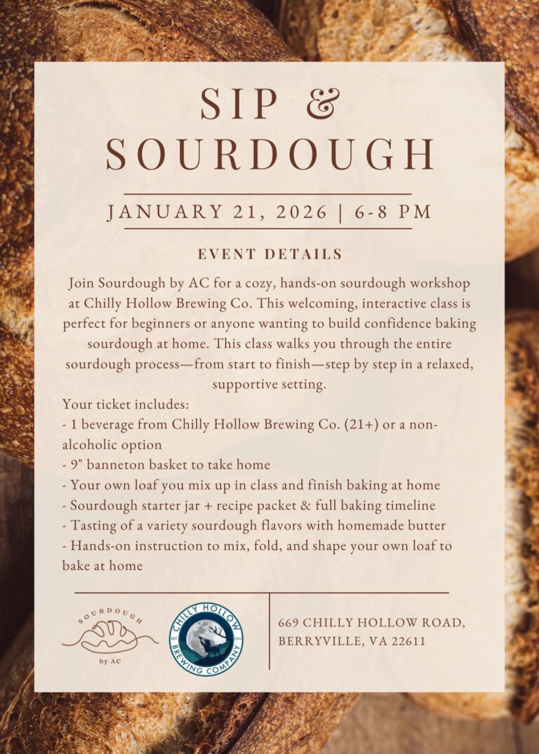 Sip & Sourdough at Chilly Hollow Brewing Co.