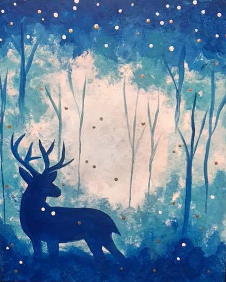 Winter Deer Acrylic Painting Workshop Winter Deer Acrylic Painting Workshop